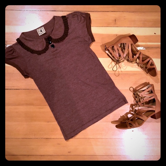 Tops - Boutiquemade Peterpan collar t-shirt
